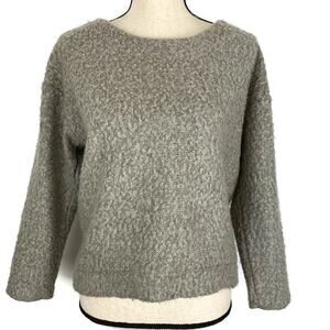 Philosophy Boucle Sweater Hi Low Wool Blend Slub Knit Keyhole Womens Sz Small